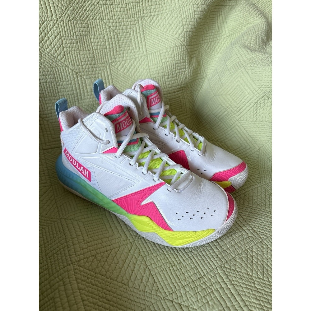 Moolah Press Break Neon Basketball Shoes Women's 8 Youth 6.5 Pink Volt